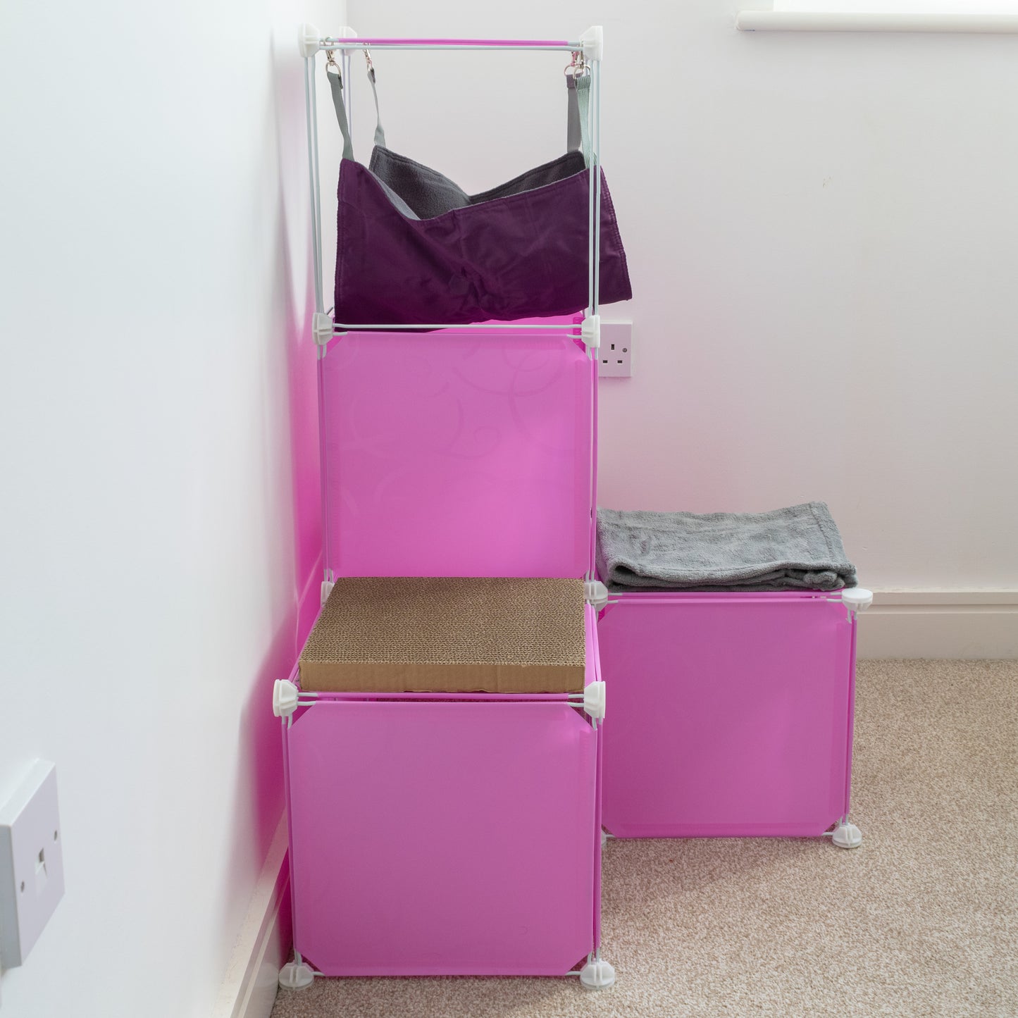 Pink Kitty Cubby Cat Cube Buildable Play Tower, Medium