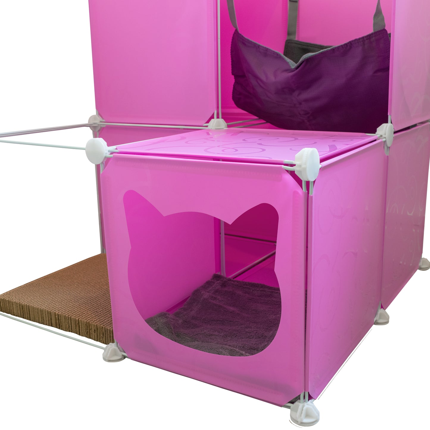 Pink Kitty Cubby Cat Cube Buildable Play Tower, Medium