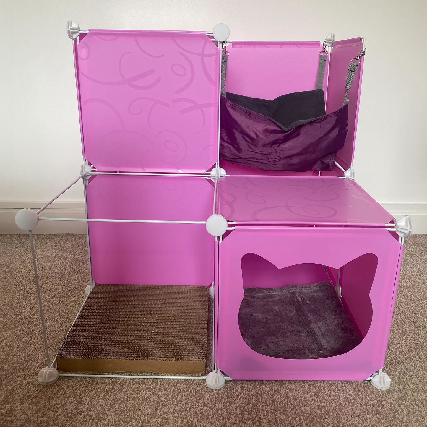 Pink Kitty Cubby Cat Cube Buildable Play Tower, Medium