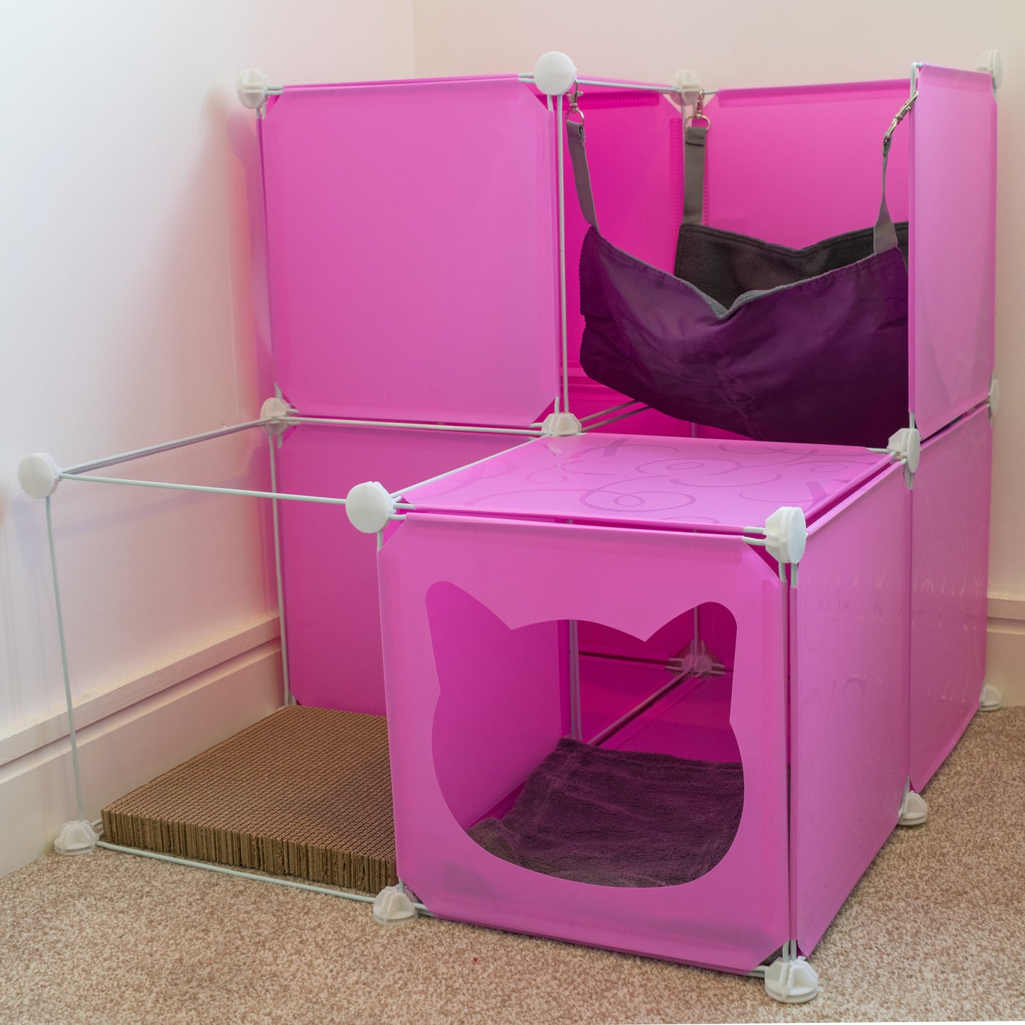 Pink Kitty Cubby Cat Cube Buildable Play Tower, Medium