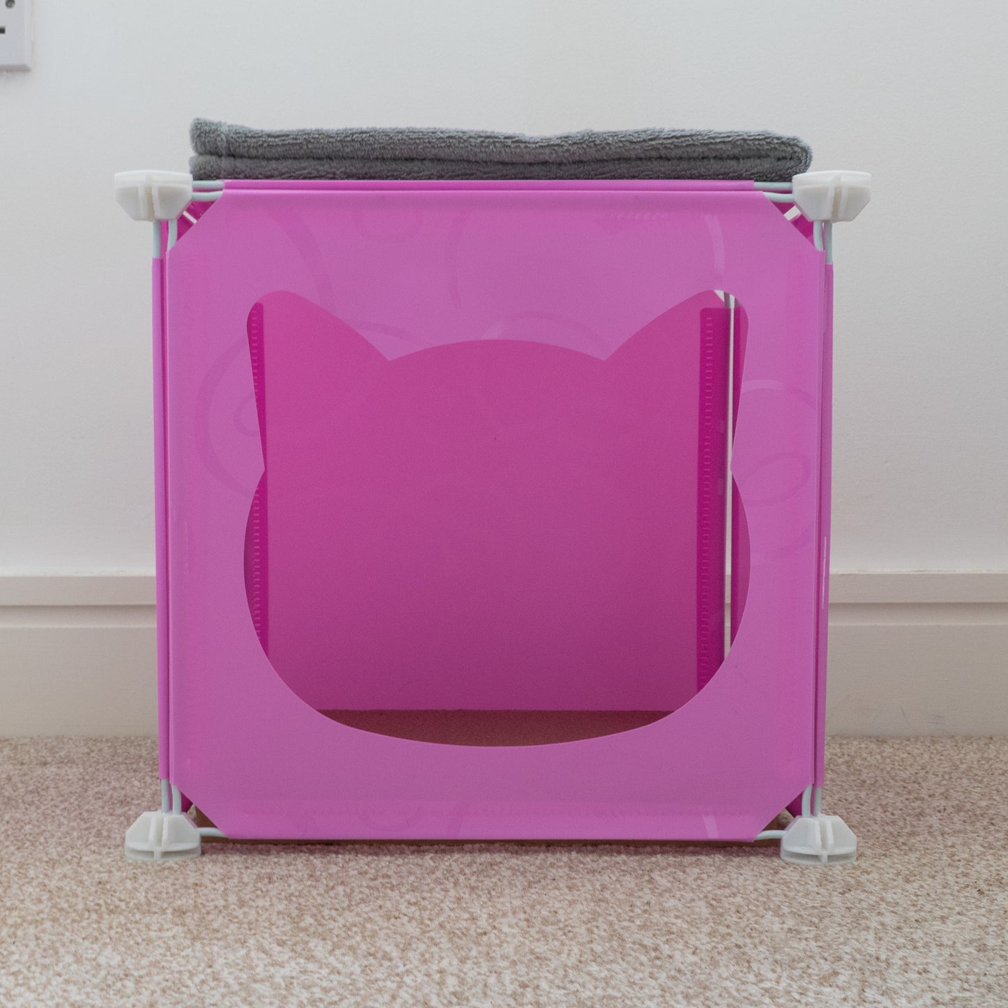 Pink Kitty Cubby Cat Tower Play House, Small