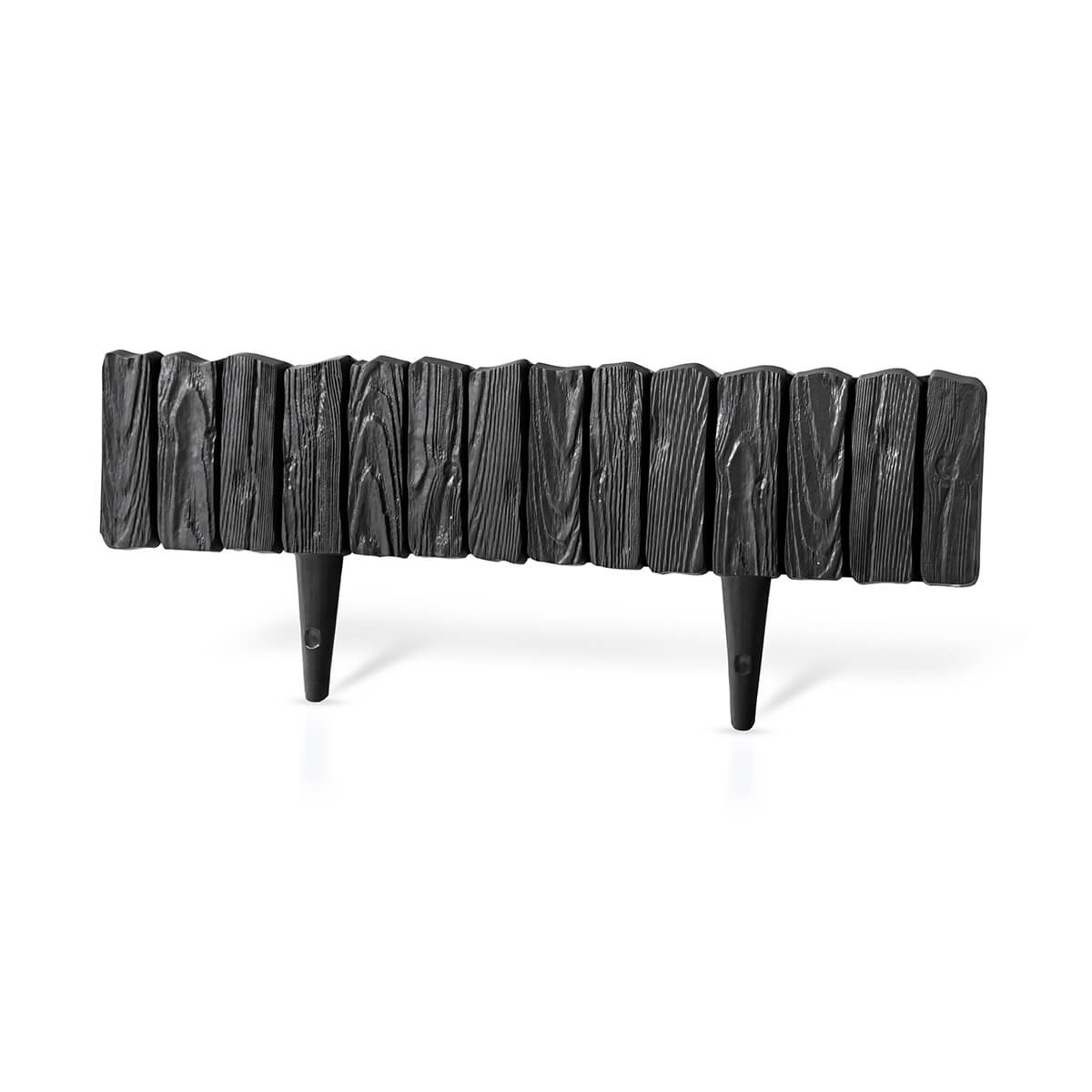 Black Wood Texture Palisade Lawn Edging, 2.32m