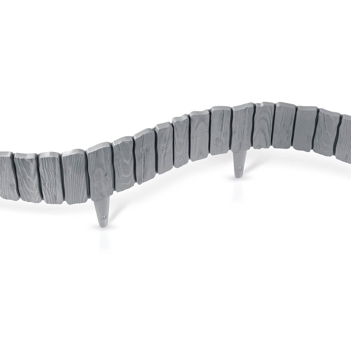 Grey Wood Texture Palisade Lawn Edging, 2.32m