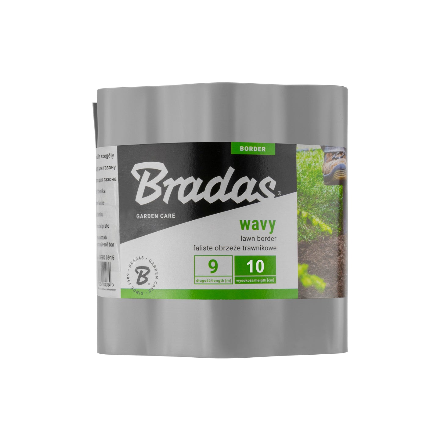 Light Grey Crinkled Flexible Lawn Edging, 10cm Height