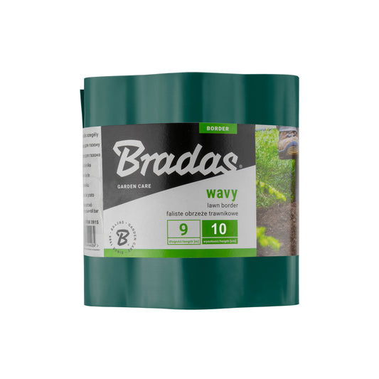 Green Crinkled Flexible Lawn Edging, 10cm Height