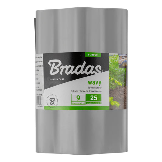 Light Grey Crinkled Flexible Lawn Edging, 25cm Height