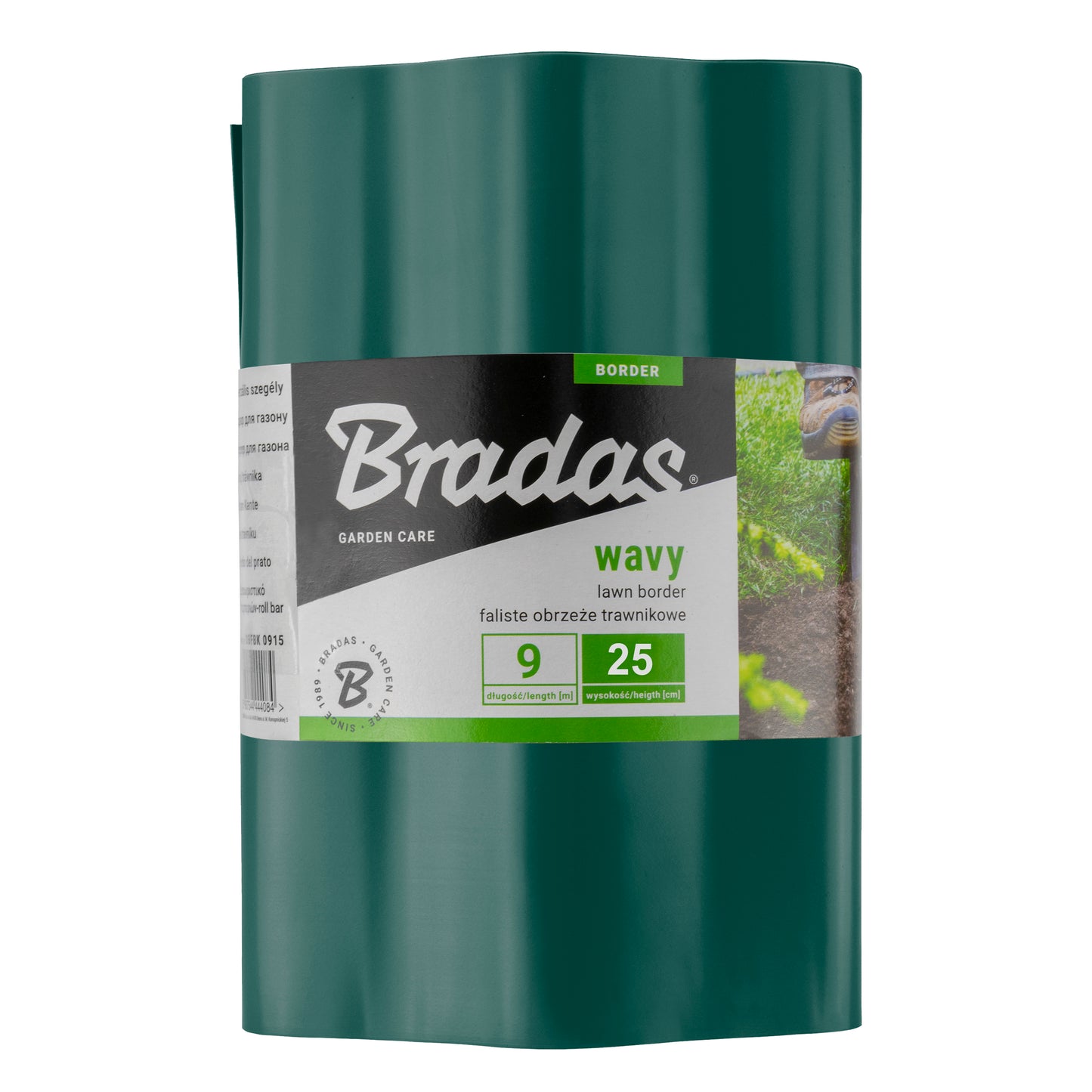 Green Crinkled Flexible Lawn Edging, 25cm Height