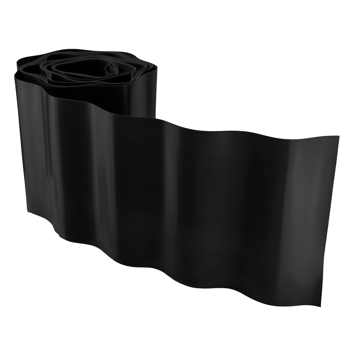 Black Crinkled Flexible Lawn Edging, 20cm Height