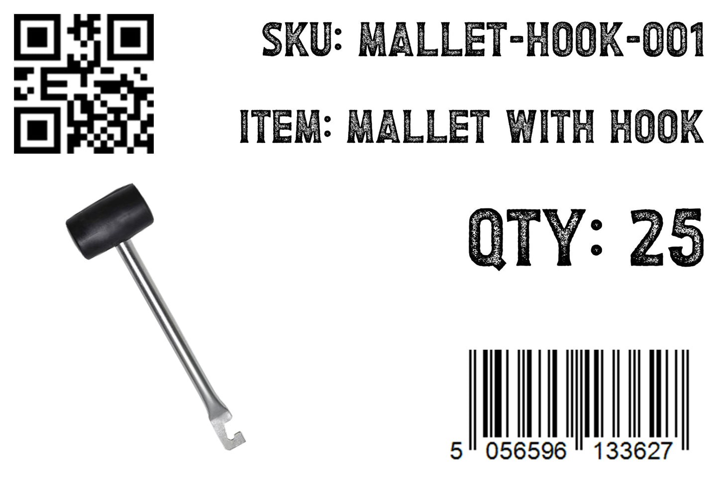 Rubber Mallet with Metal Handle & Hook