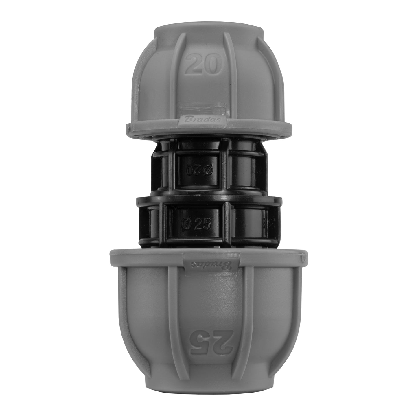 MDPE Straight Reducer Connector, 25mm - 20mm