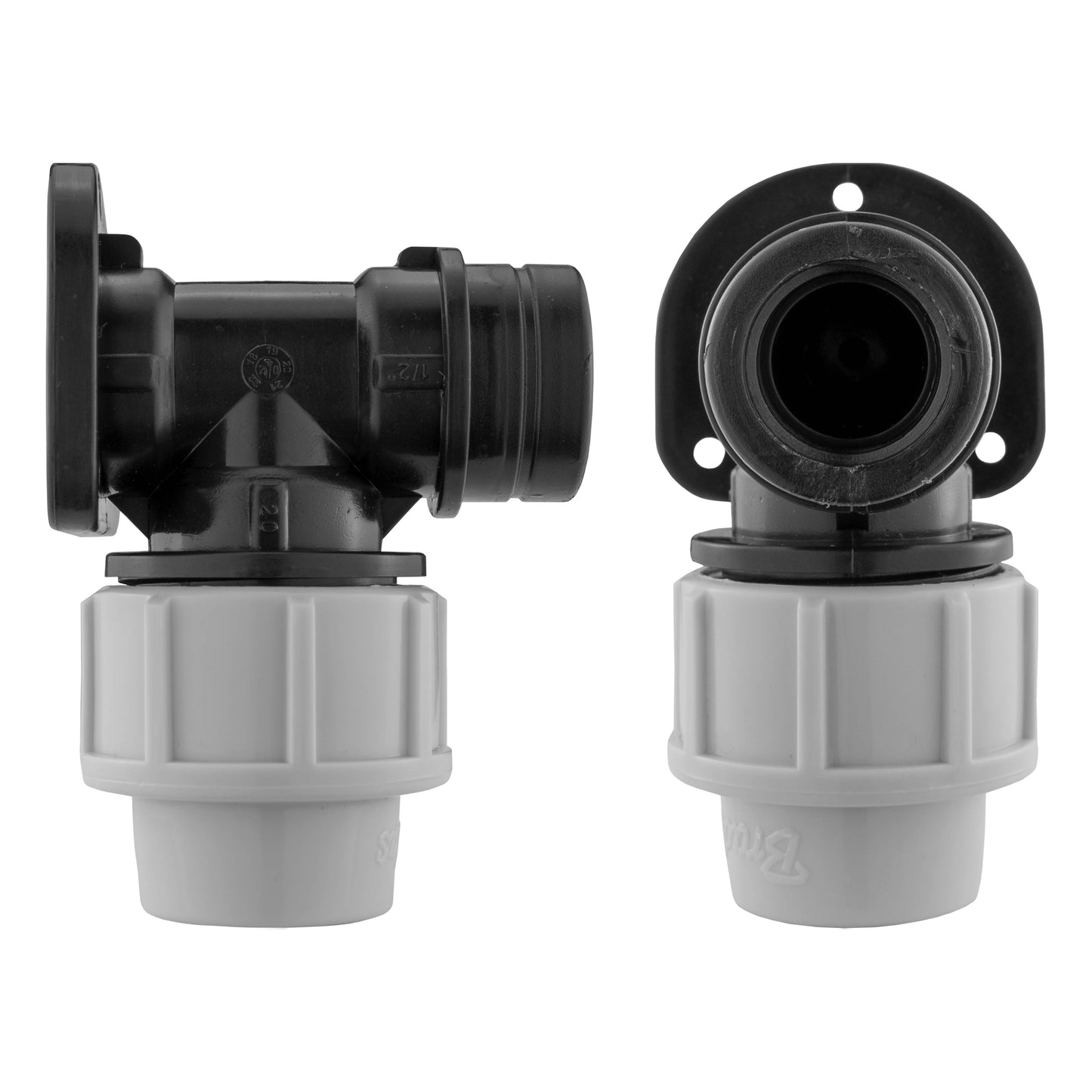 MDPE Bibtap Wall Flange, 20mm - 1/2" BSPF