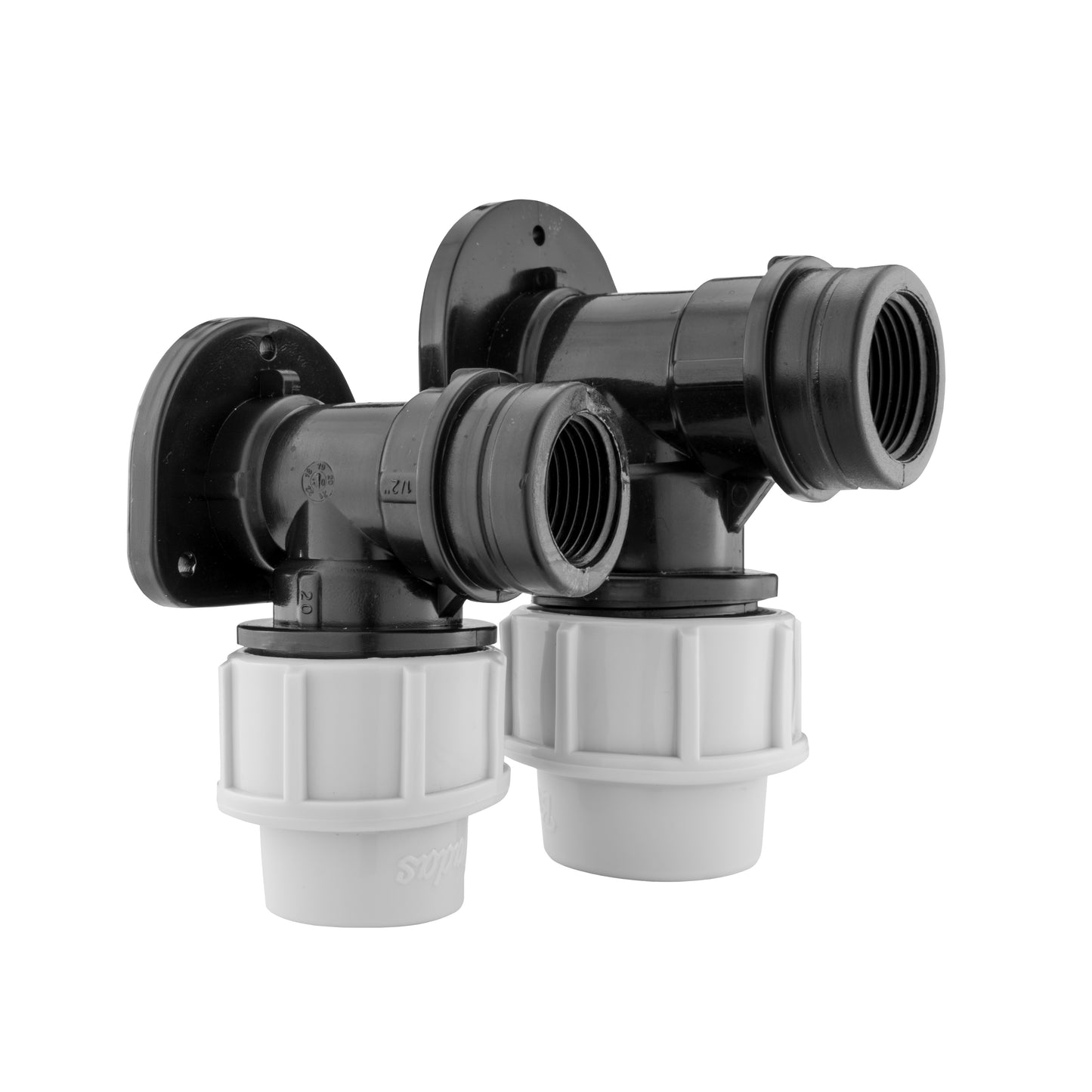 MDPE Bibtap Wall Flange, 25mm - 3/4" BSPF