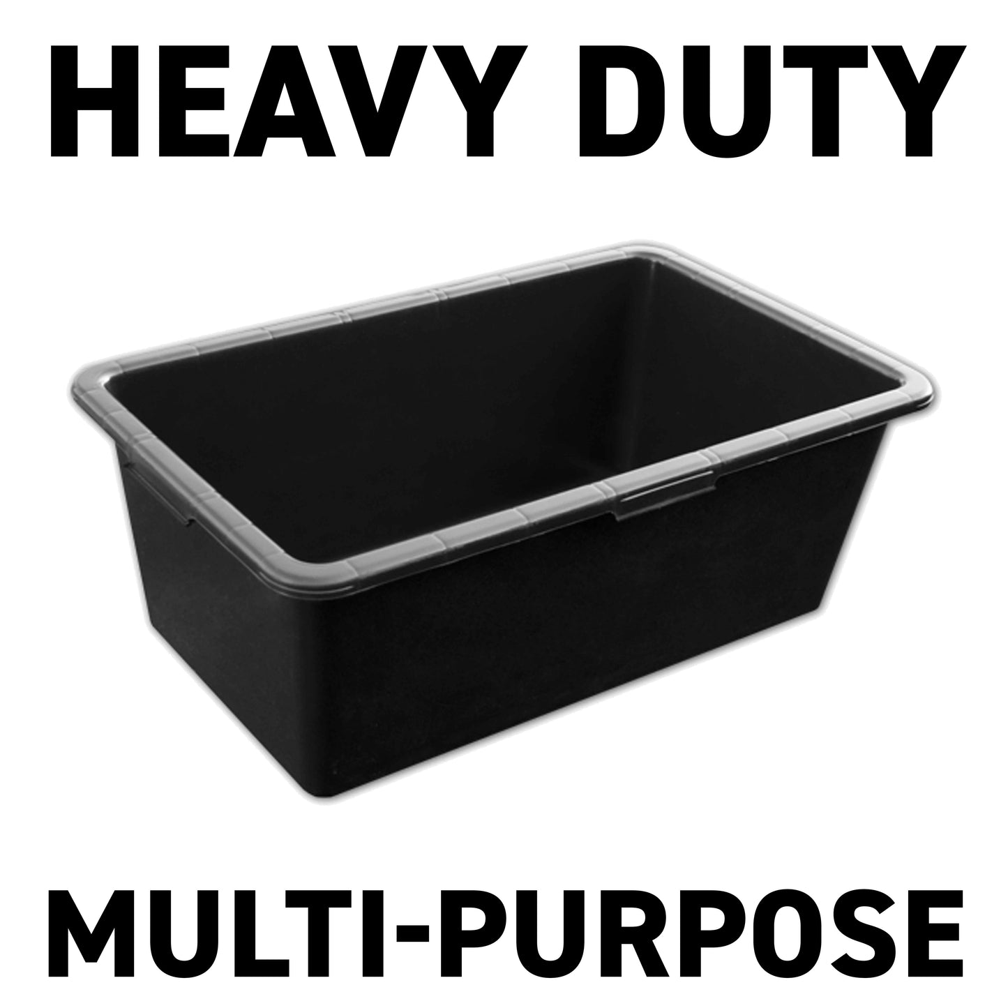 Black Rectangle Mixing Container Tub, 40 Litres