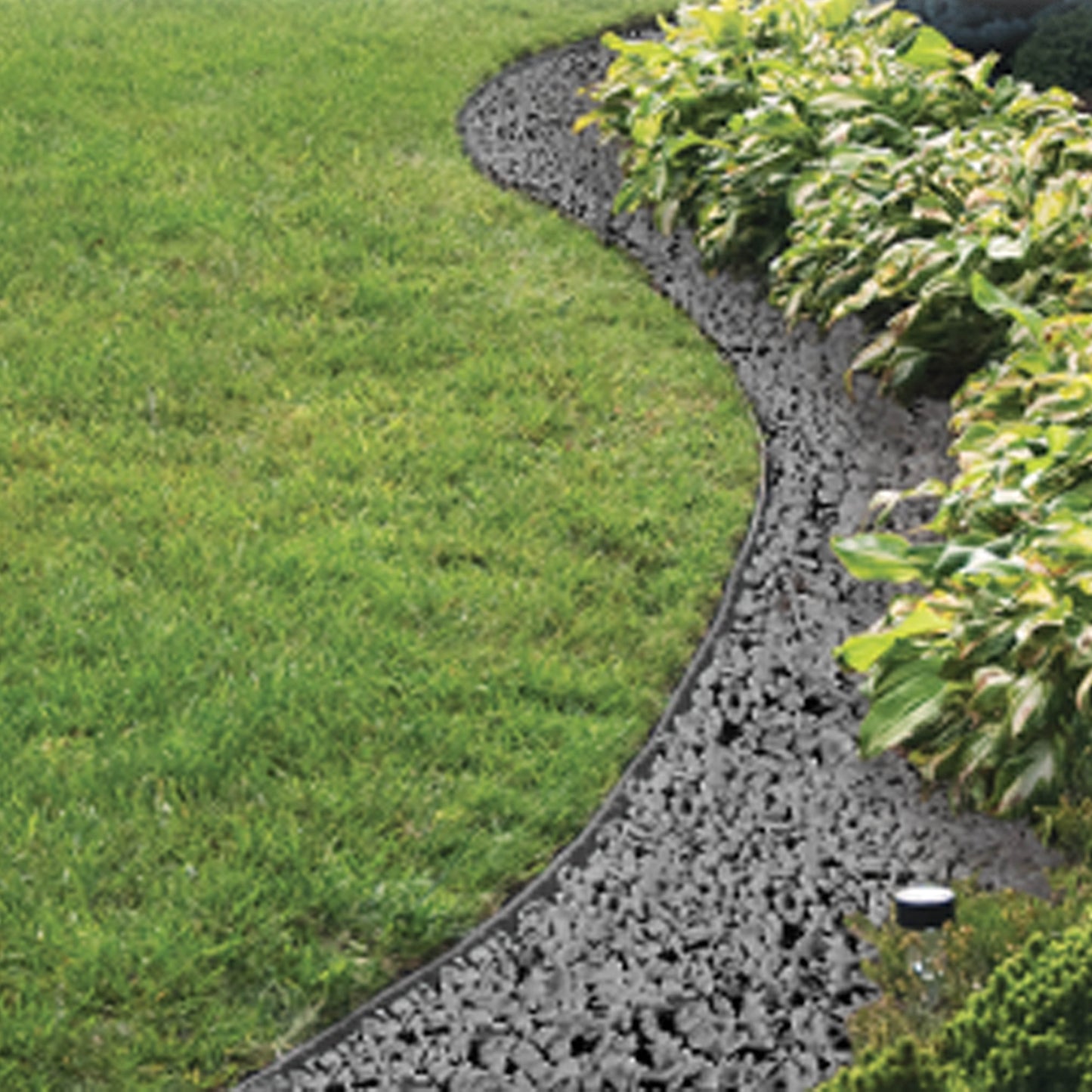 Grey Curved Lawn Edging Set with Pegs, 40mm Height
