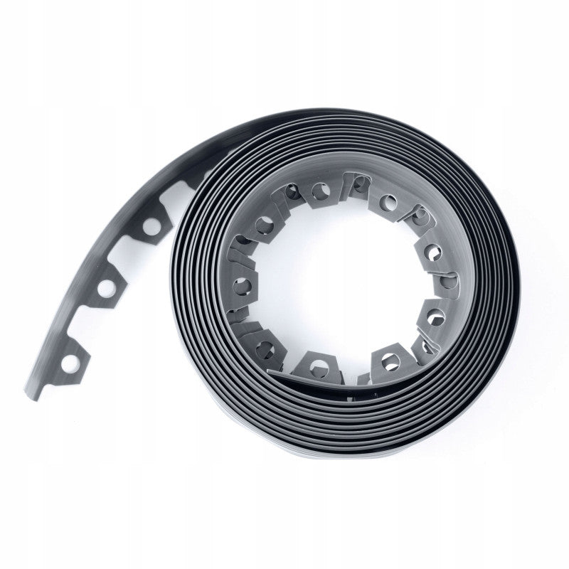 Grey Curved Lawn Edging Set with Pegs, 60mm Height