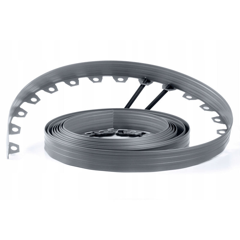 Grey Curved Lawn Edging Set with Pegs, 60mm Height