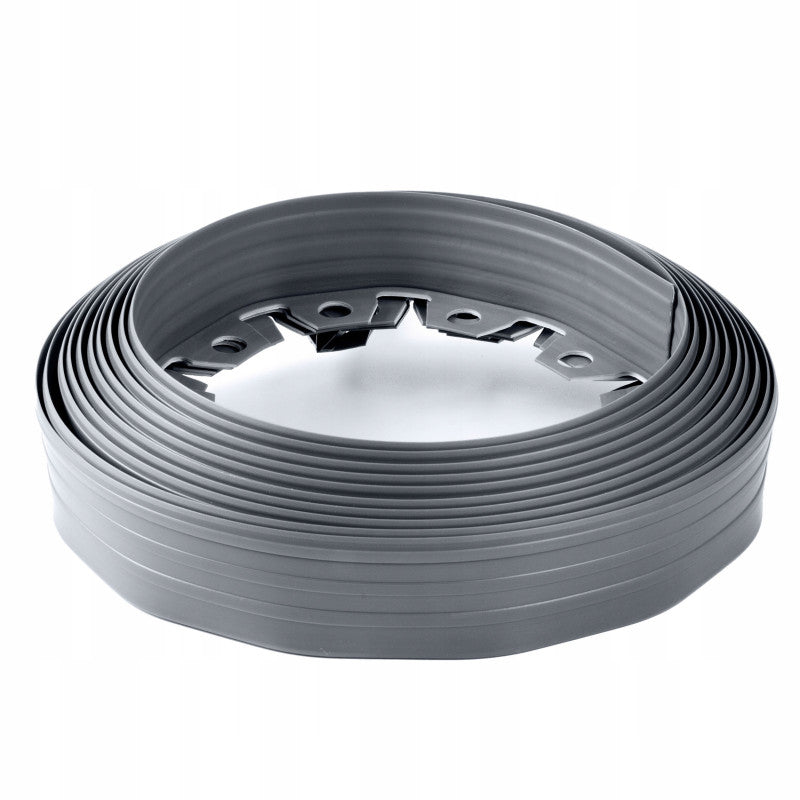 Grey Curved Lawn Edging Set with Pegs, 60mm Height