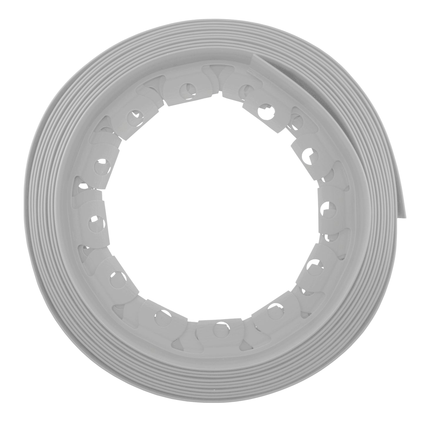 Light Grey Curved Lawn Edging Set with Pegs, 40mm Height