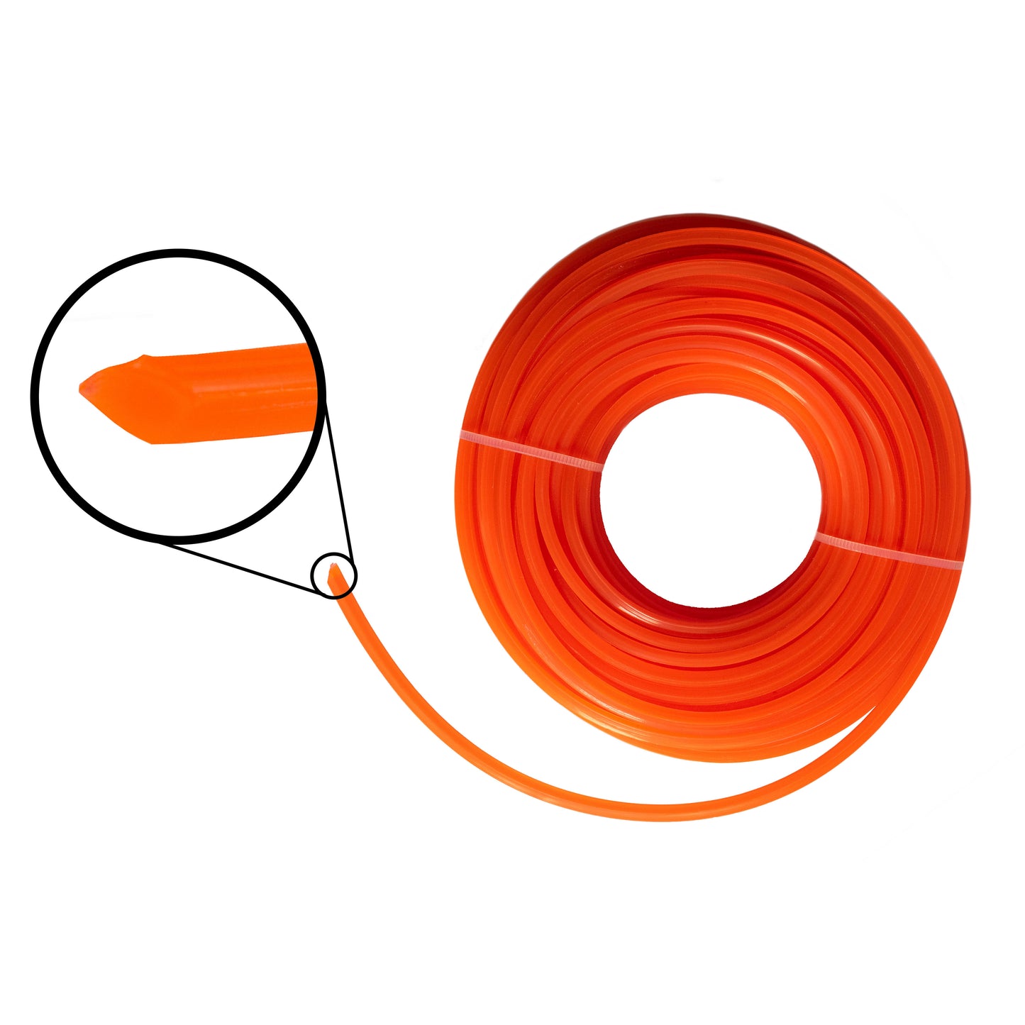 15m Twisted Orange Square Trimmer Line, 3mm