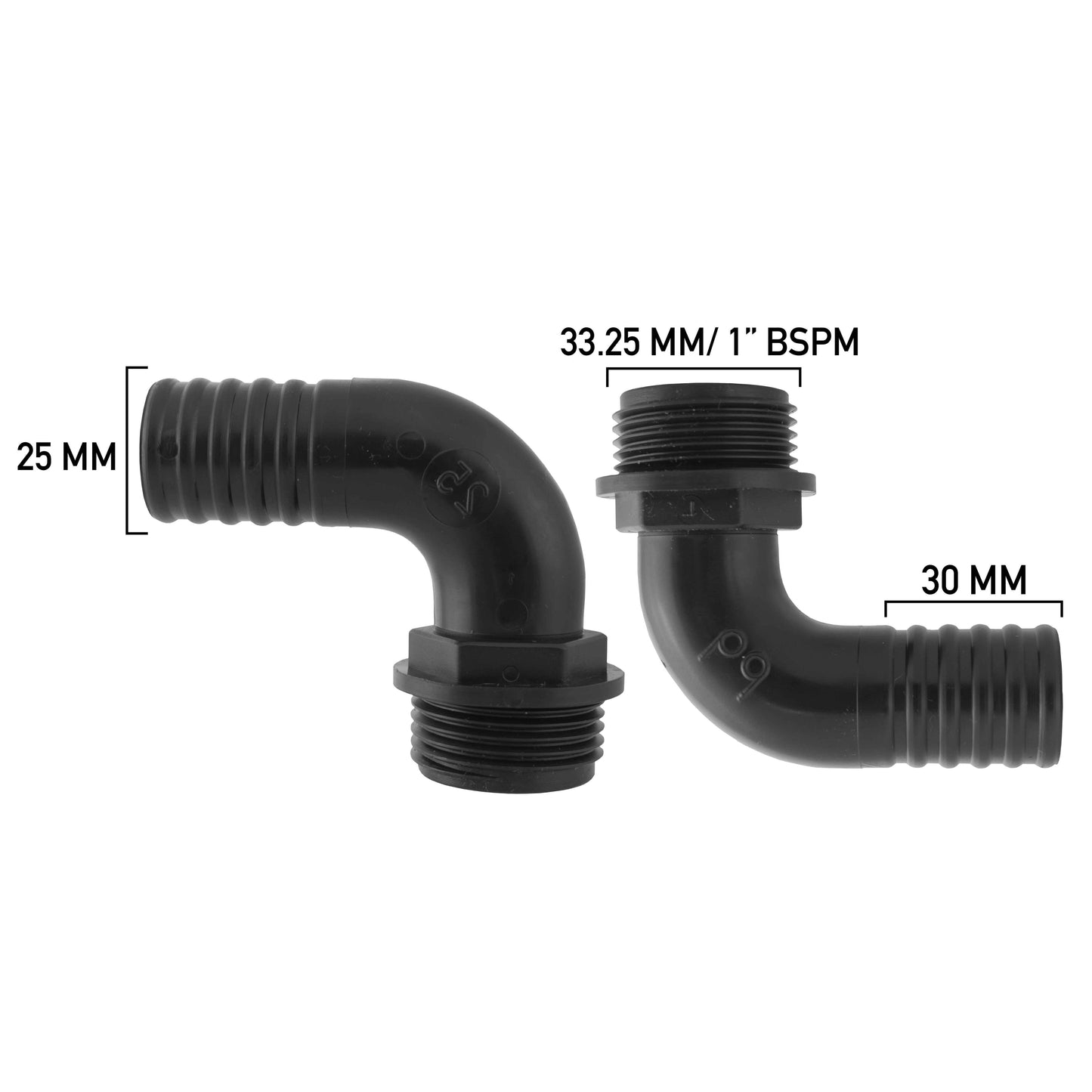 25mm Barbed Elbow with 1" BSP Male Thread