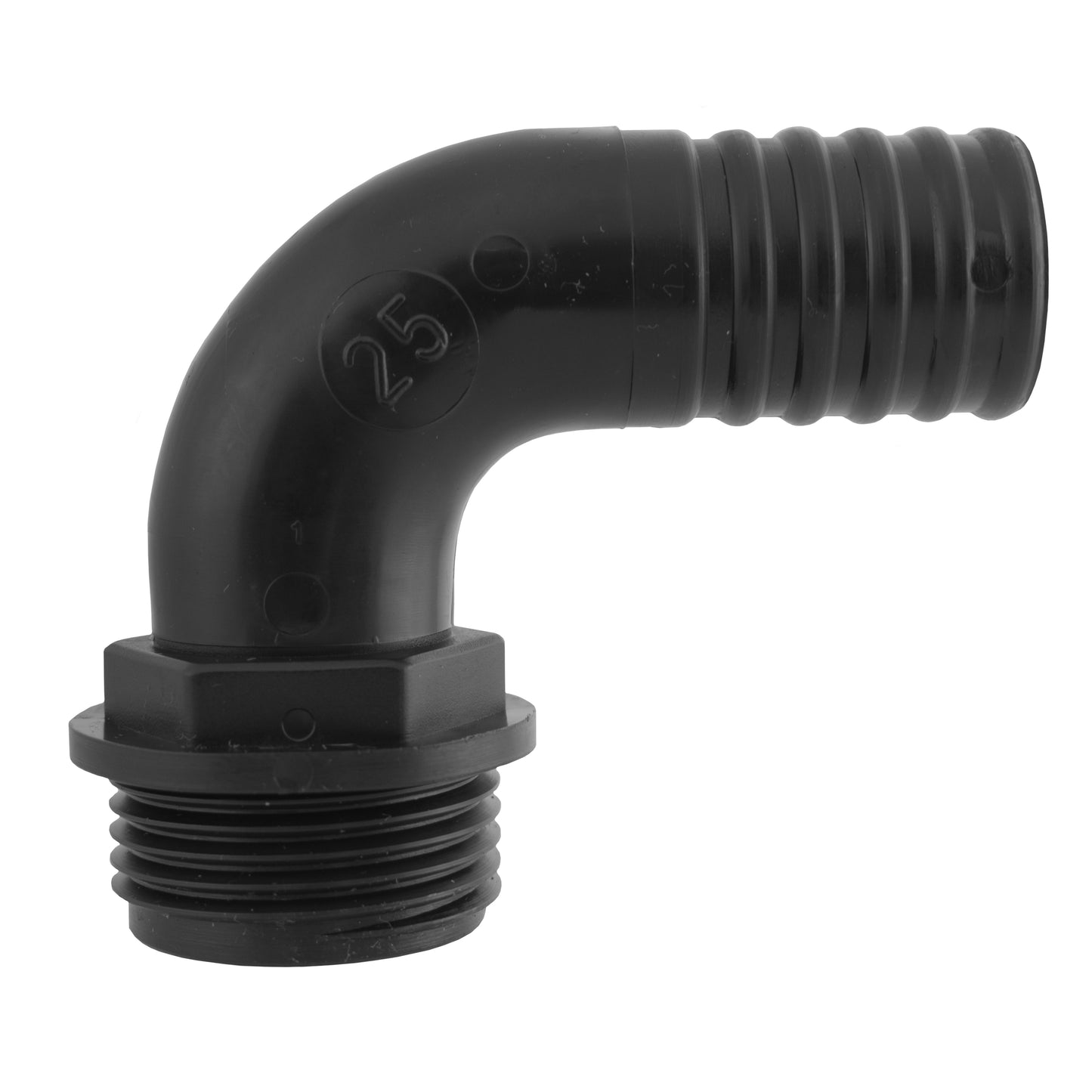 25mm Barbed Elbow with 1" BSP Male Thread