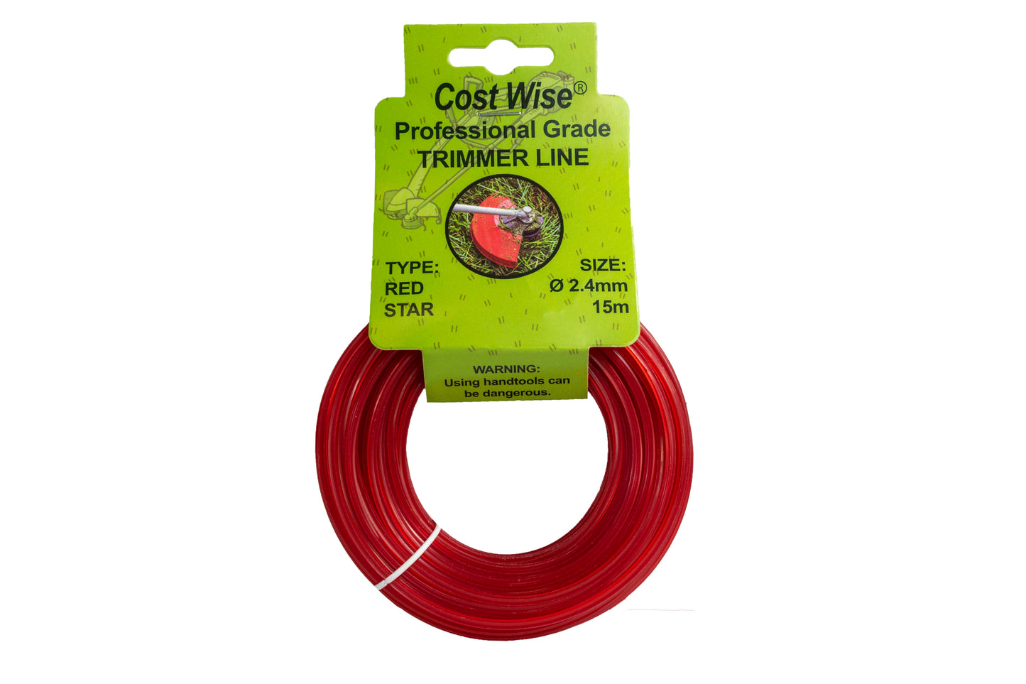15m Twisted Red Star Trimmer Line, 2.4mm