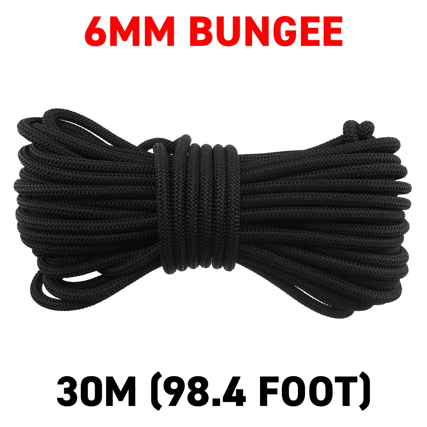 6mm Elastic Bungee Rope Black