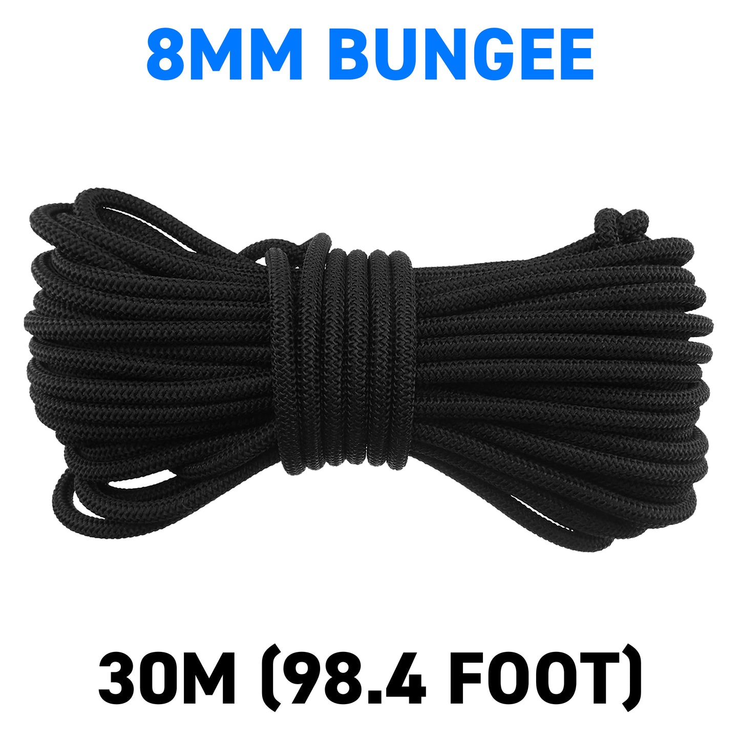 8mm Elastic Bungee Rope Black