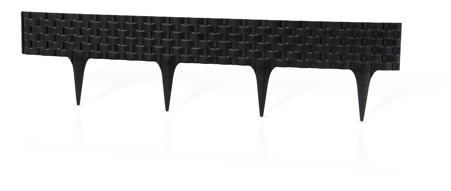 Black Rattan Texture Palisade Lawn Edging, 2.4m