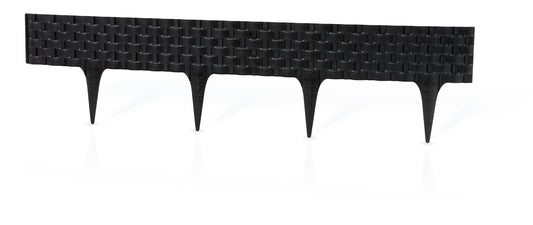 Black Rattan Texture Palisade Lawn Edging, 2.4m