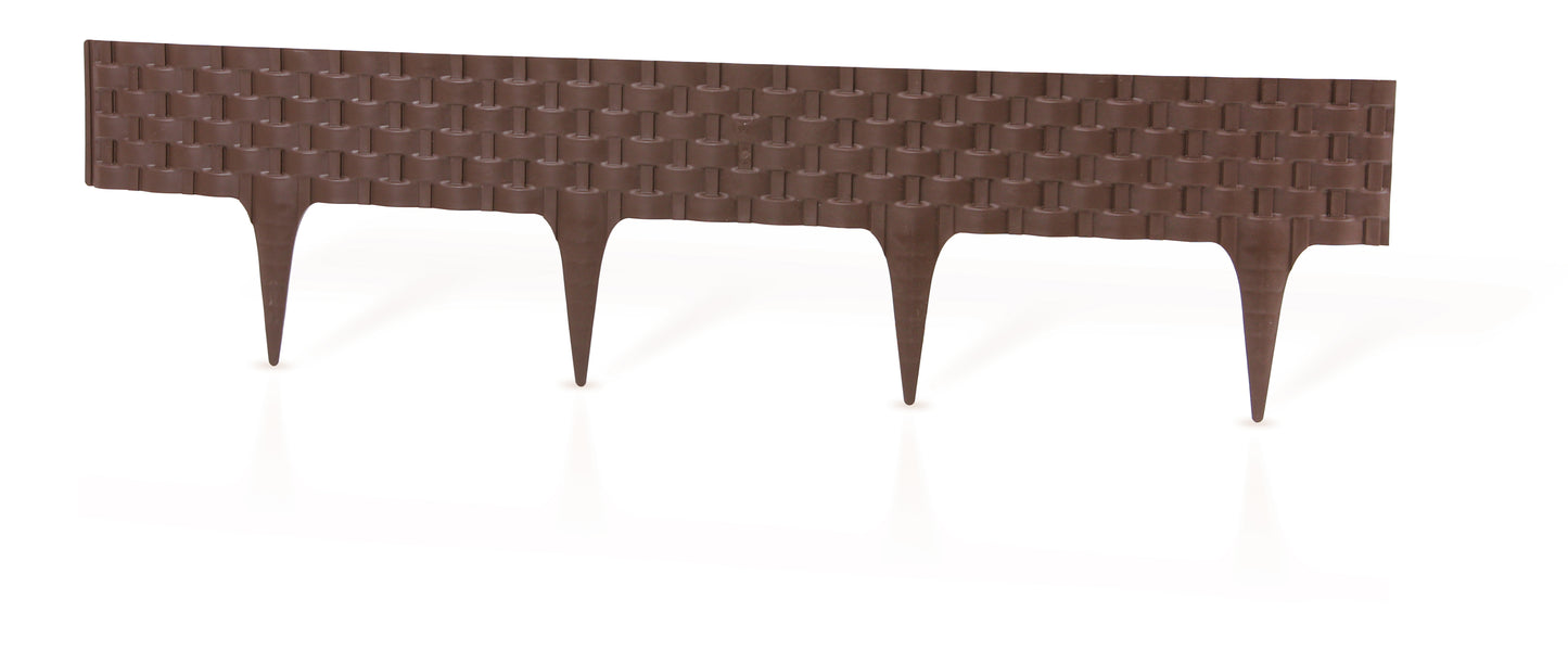 Brown Rattan Texture Palisade Lawn Edging, 2.4m