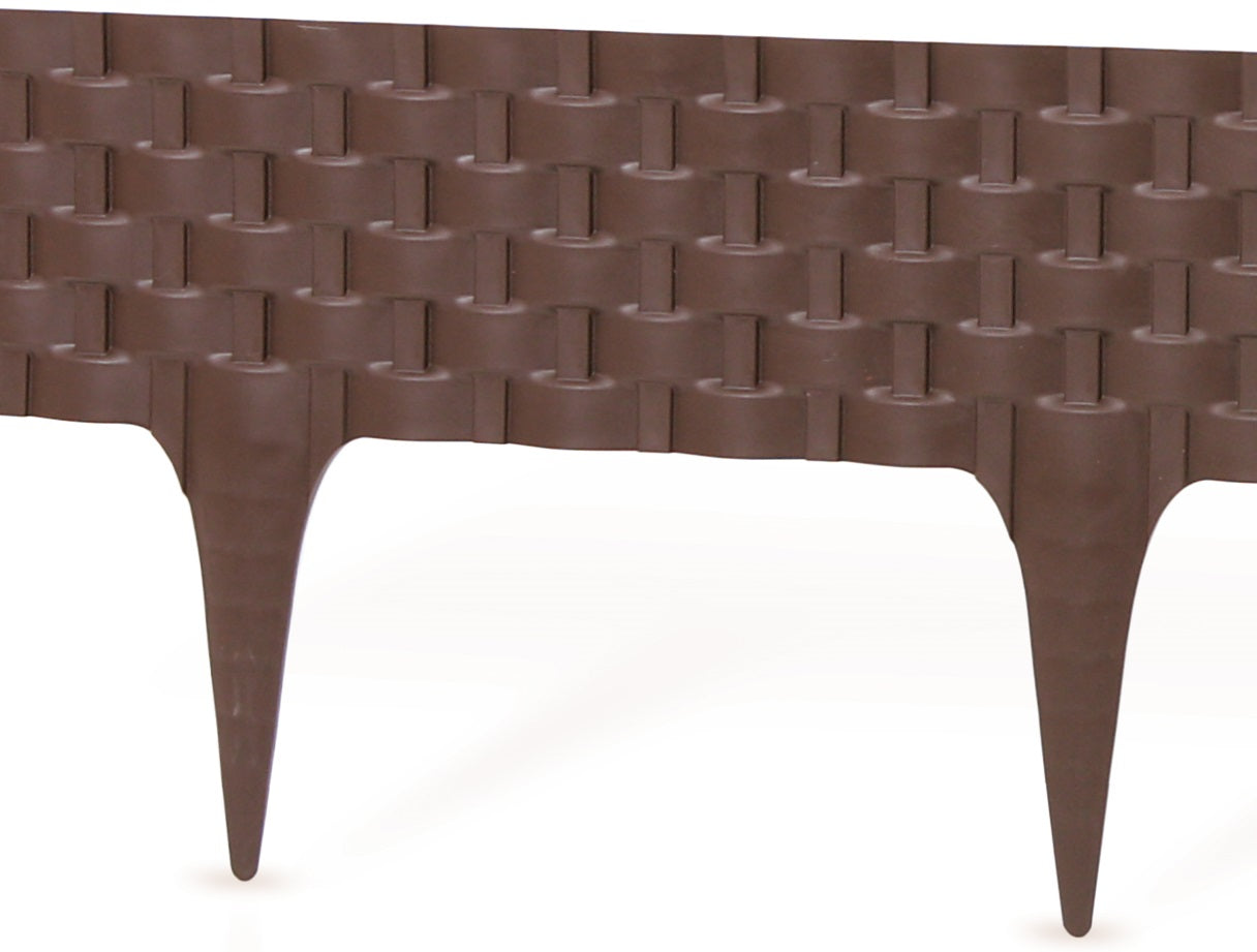 Brown Rattan Texture Palisade Lawn Edging, 2.4m