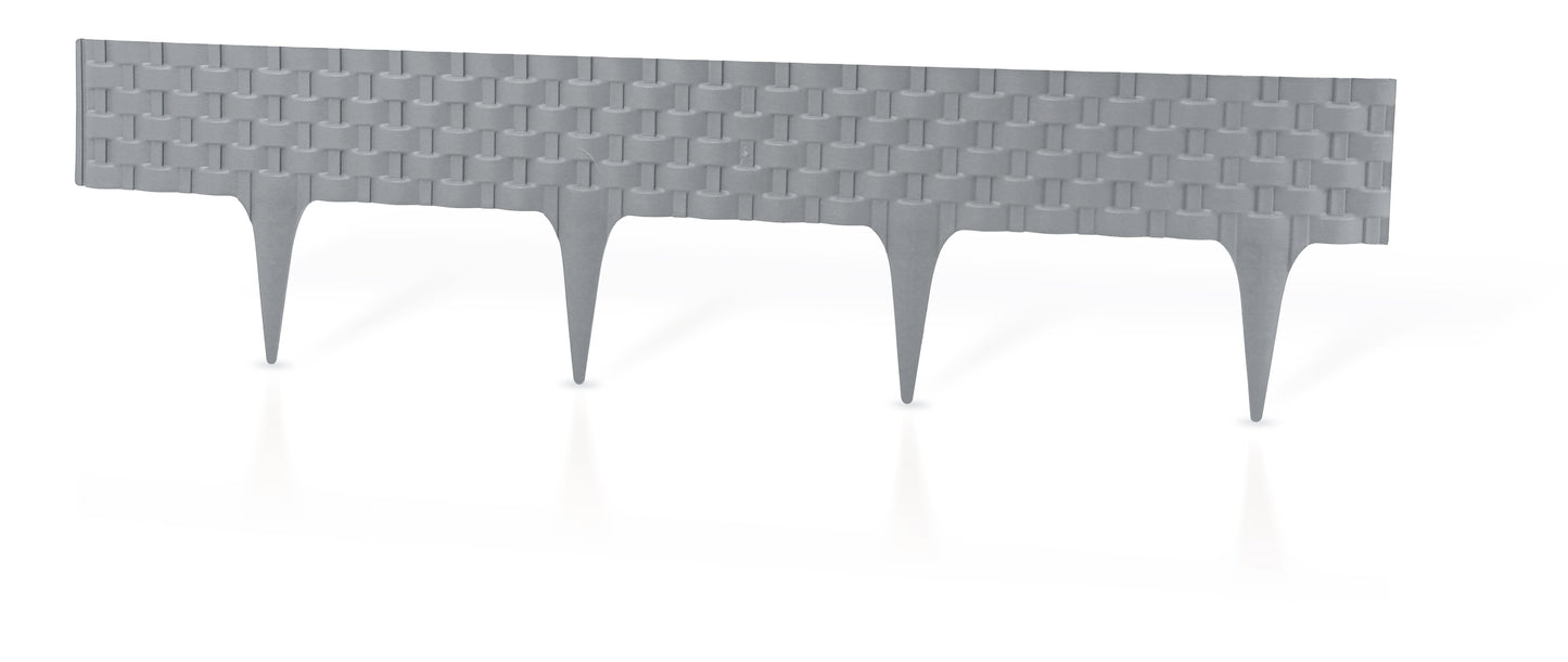 Grey Rattan Texture Palisade Lawn Edging, 2.4m