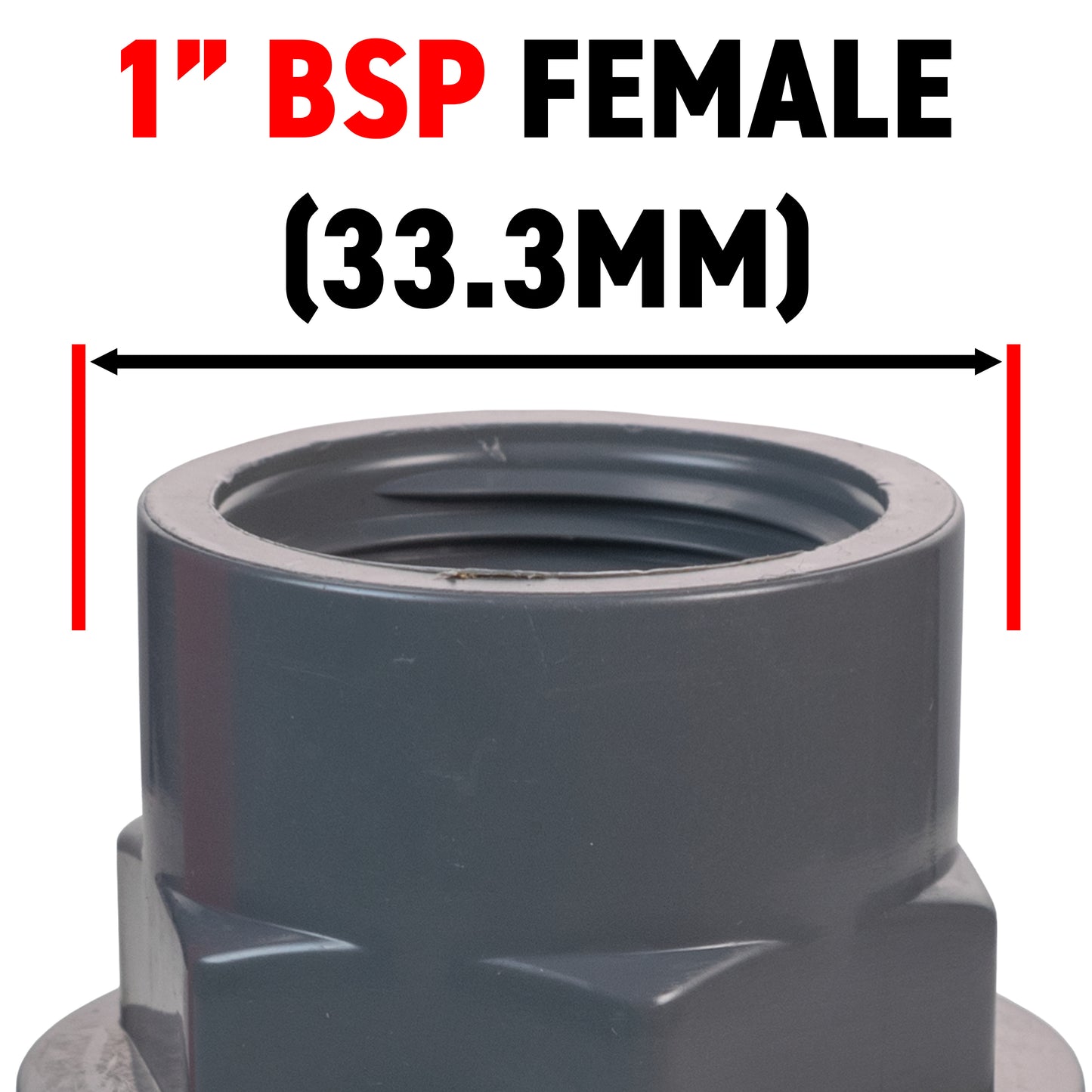 Polypropylene Lever Valve with Stainless Steel Ball, 1"
