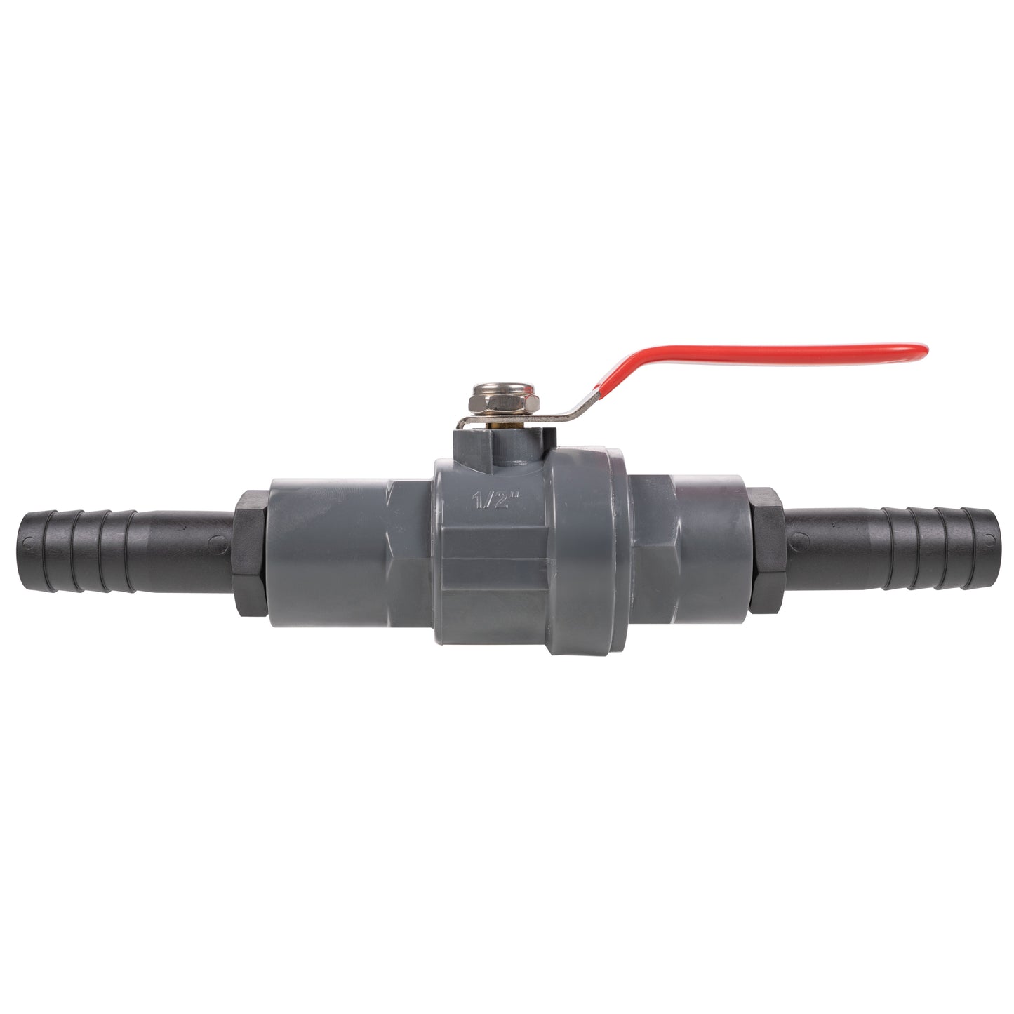 Stainless Steel Ball PP Valve & Barbed Outlet, 1/2"