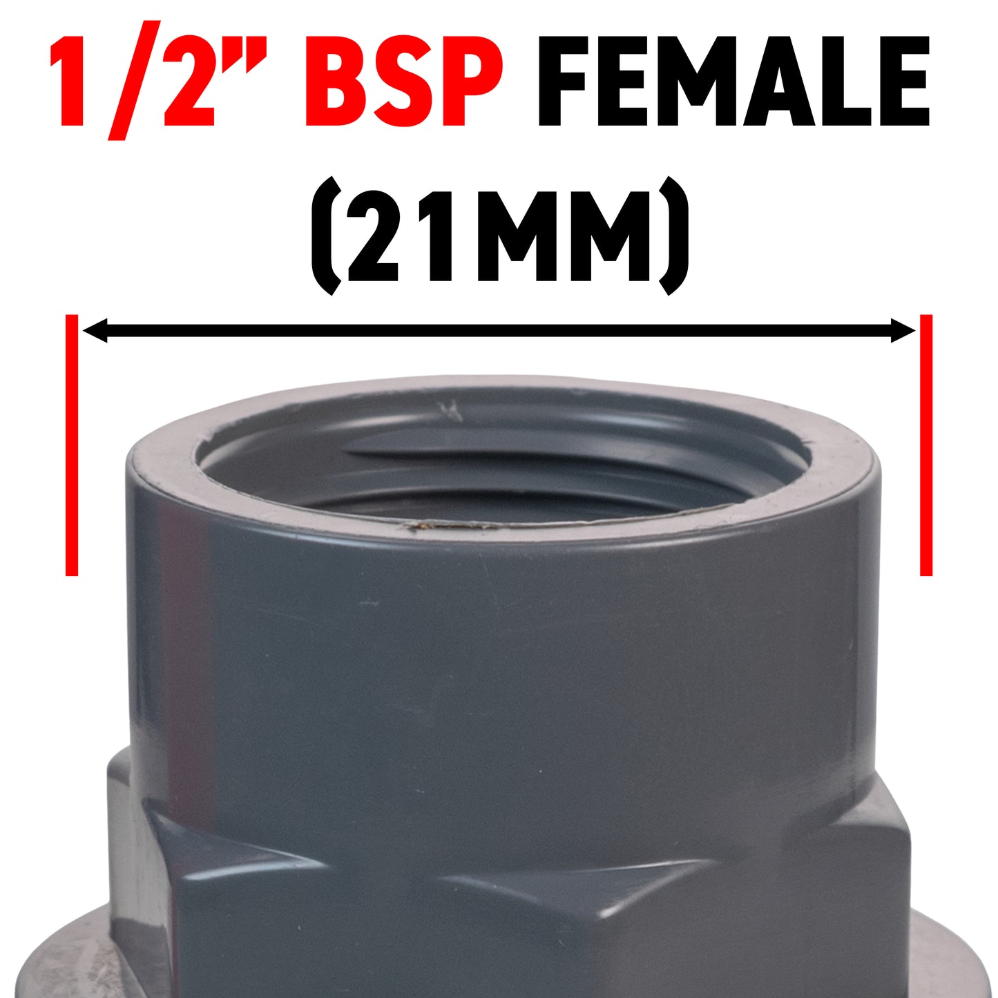 Stainless Steel Ball PP Valve & Barbed Outlet, 1/2"