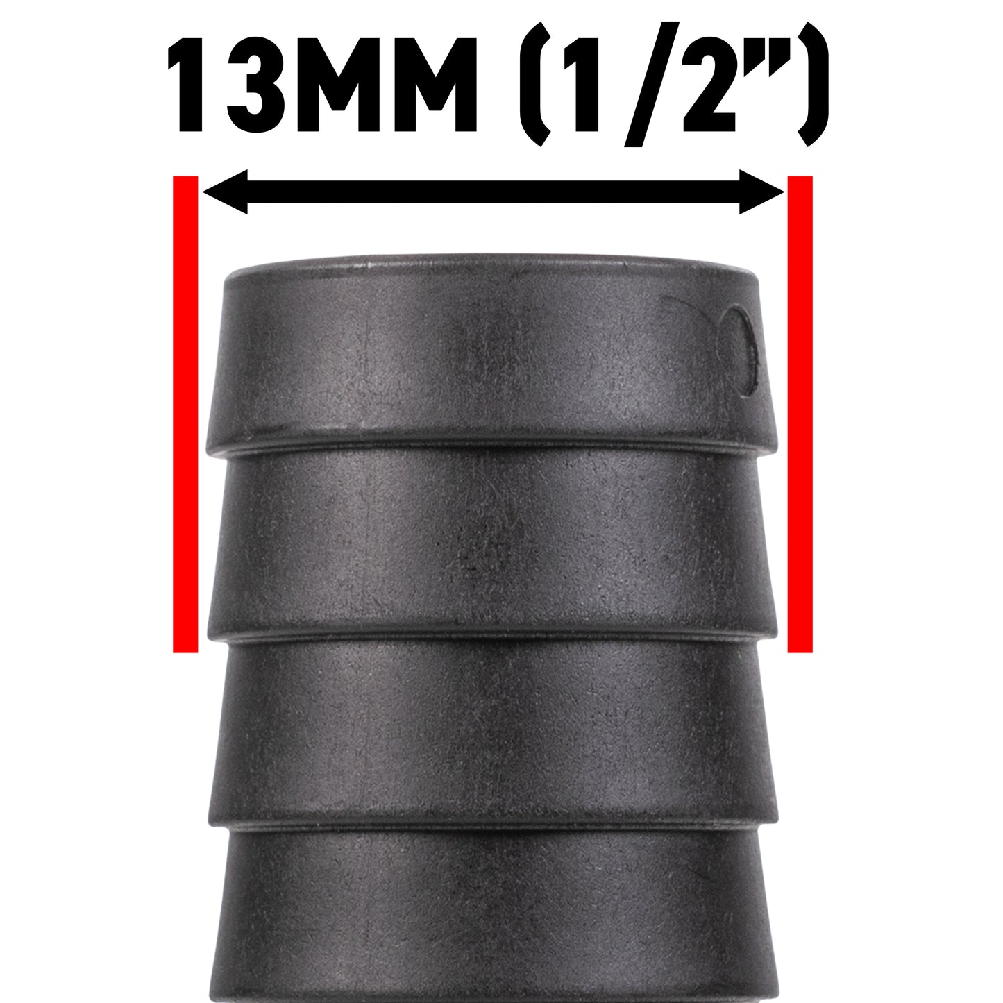 Stainless Steel Ball PP Valve & Barbed Outlet, 1/2"