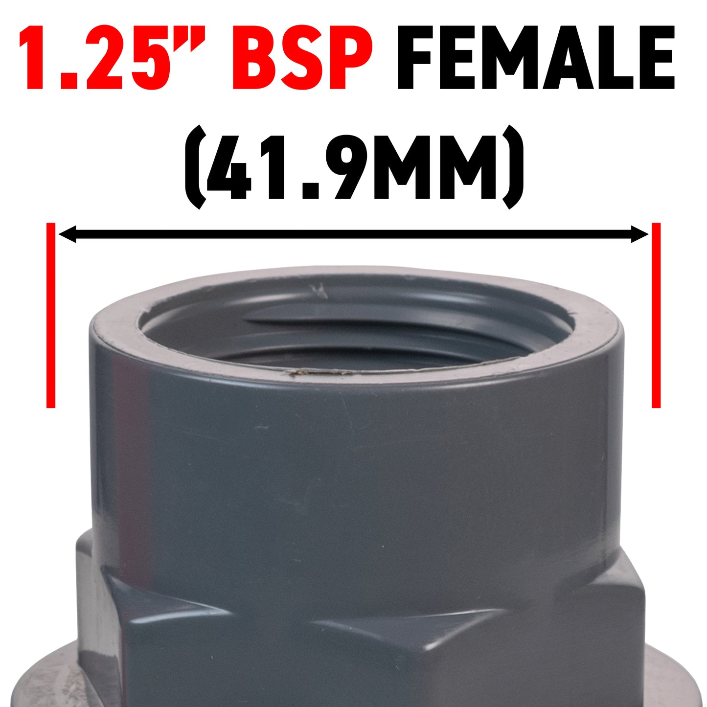 Polypropylene Lever Valve with Stainless Steel Ball, 1.25"