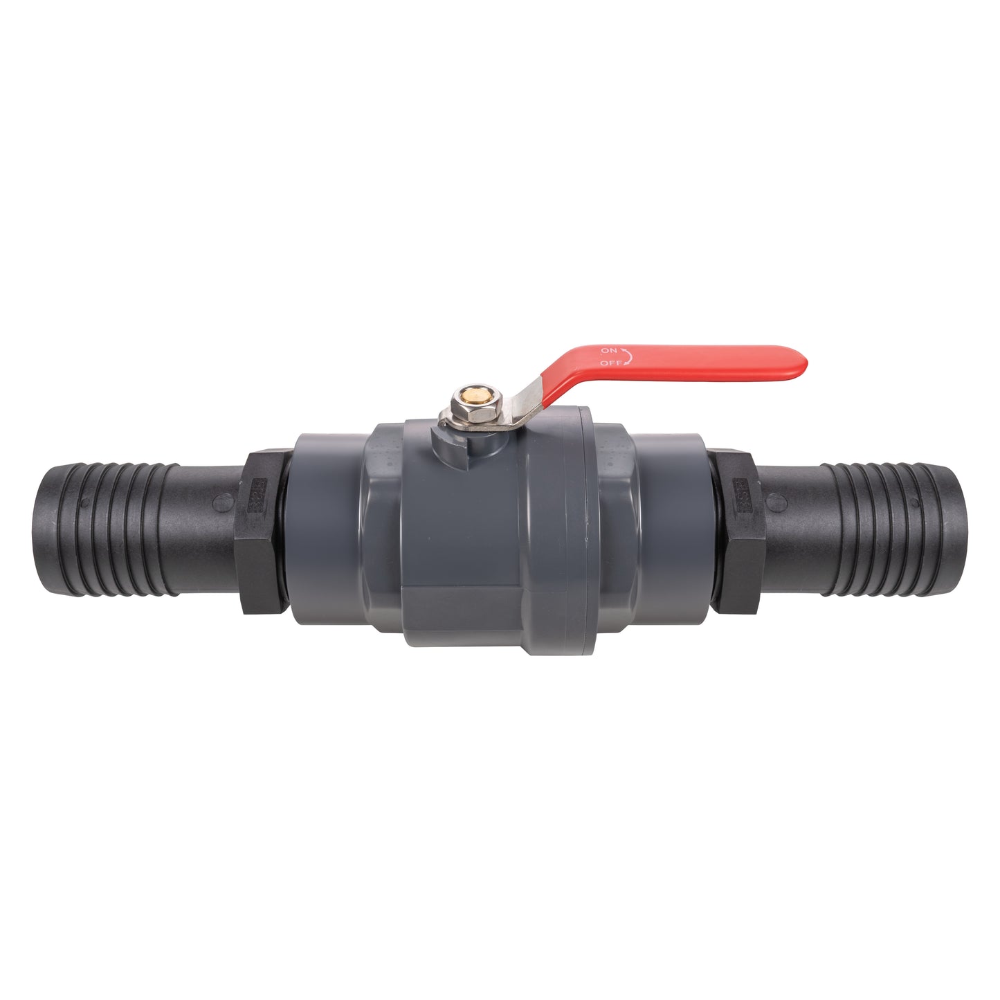 Stainless Steel Ball PP Valve & Barbed Outlet, 1.5"