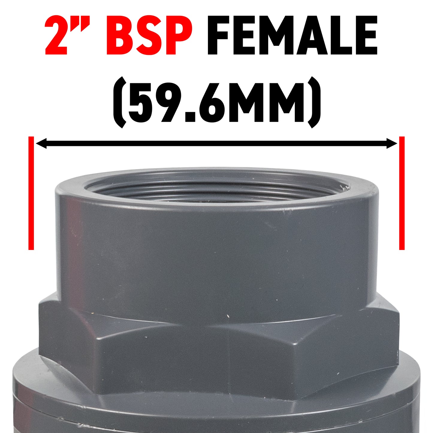Polypropylene Lever Valve with Stainless Steel Ball, 2"