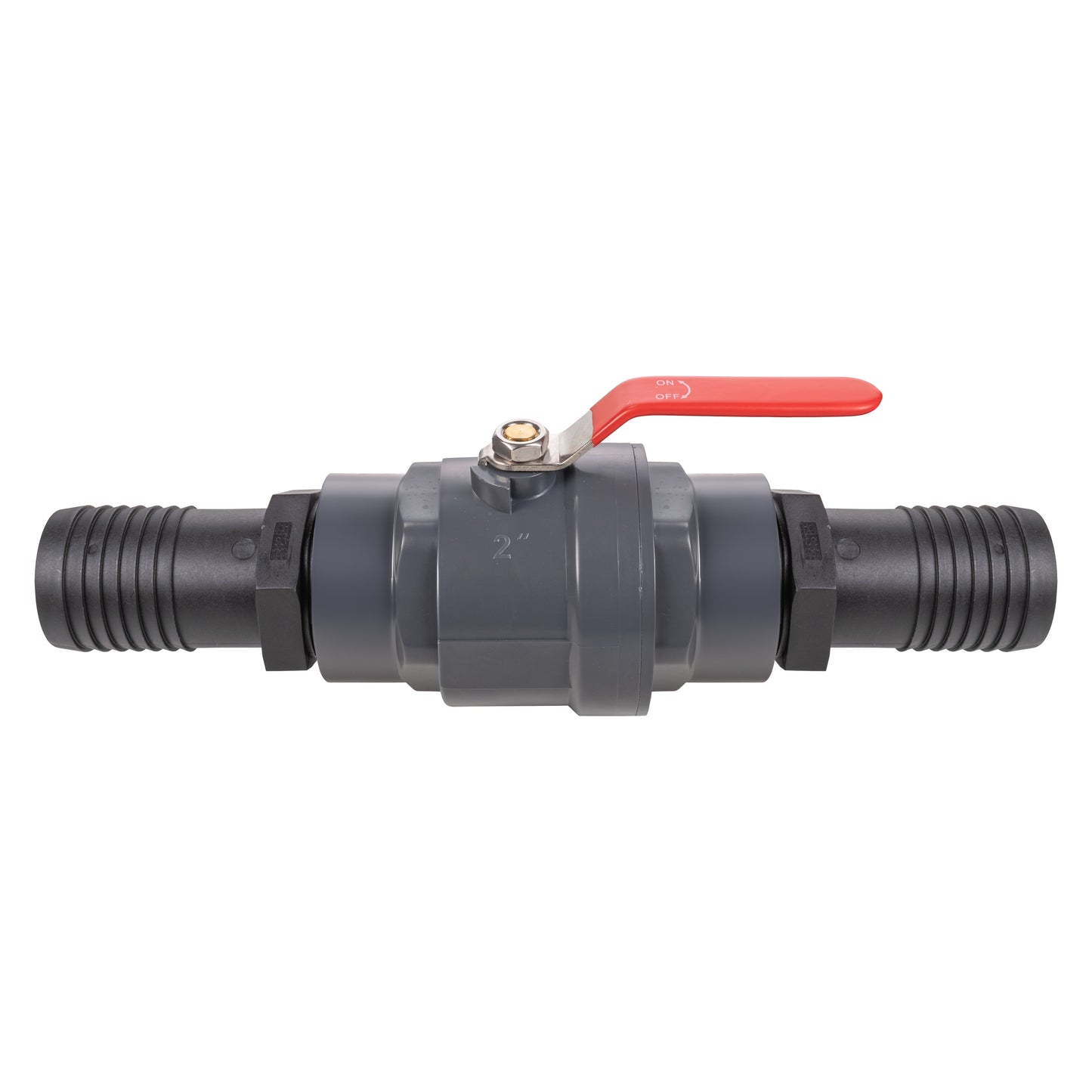 Stainless Steel Ball PP Valve & Barbed Outlet, 2"
