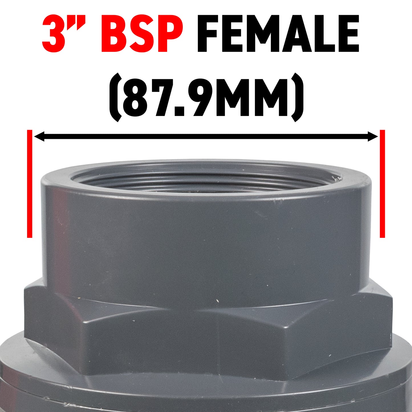 Polypropylene Lever Valve with Stainless Steel Ball, 3"