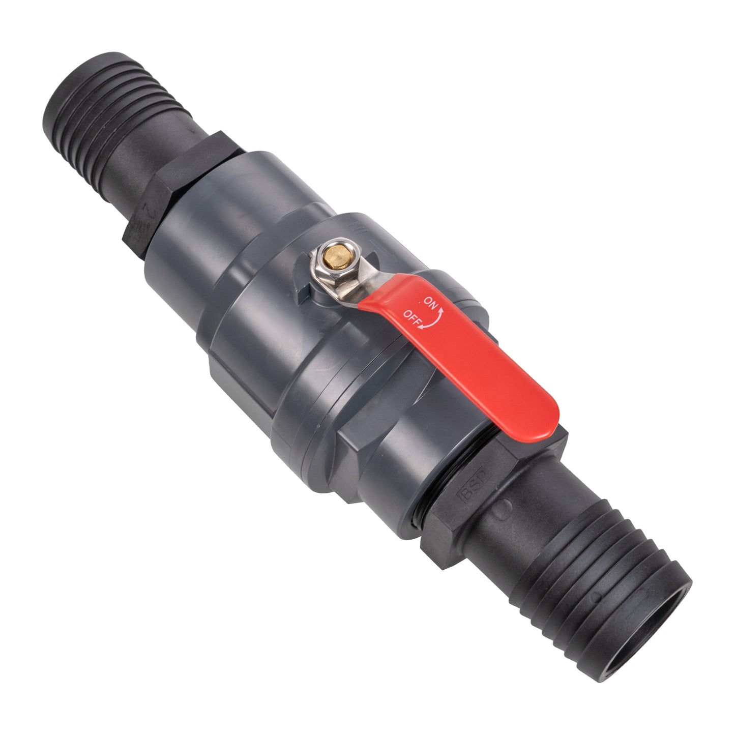 Stainless Steel Ball PP Valve & Barbed Outlet, 4"