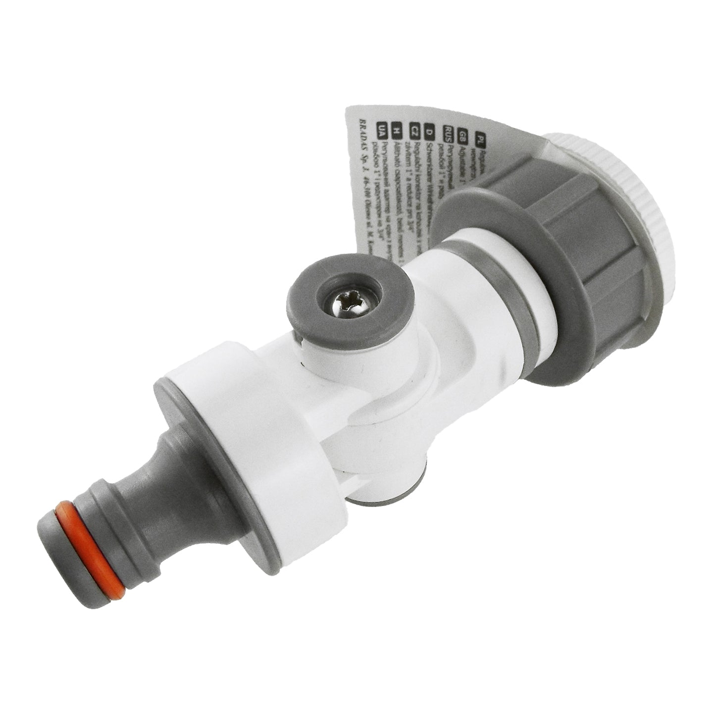 Adjustable Angle Garden Tap Connector, Grey