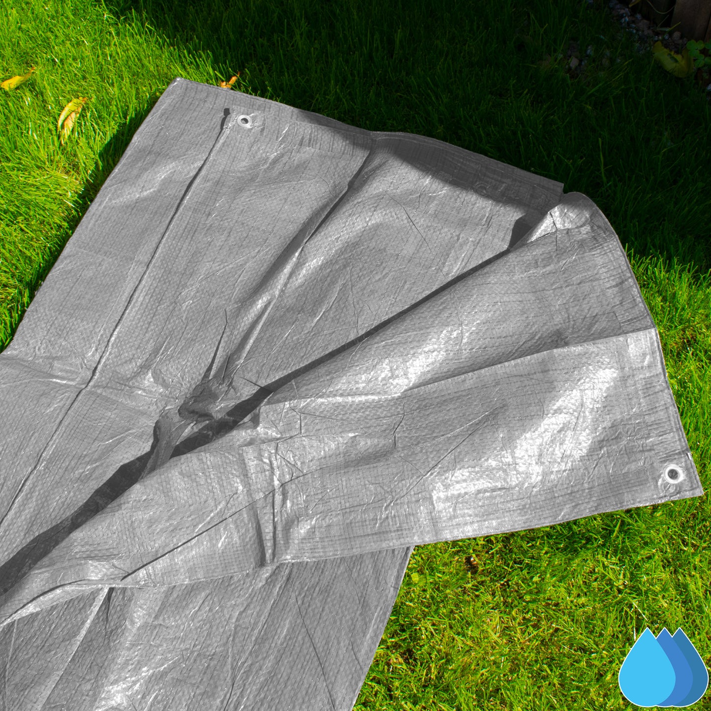 1.5m x 2m Grey Tarpaulins, S-Grade 50 GSM