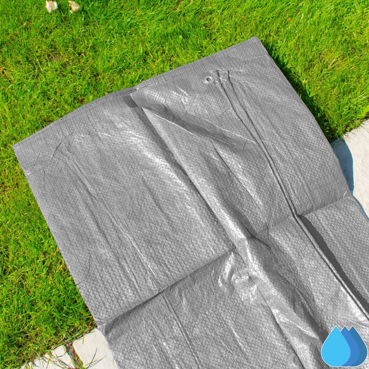 1.5m x 2m Grey Tarpaulins, S-Grade 50 GSM