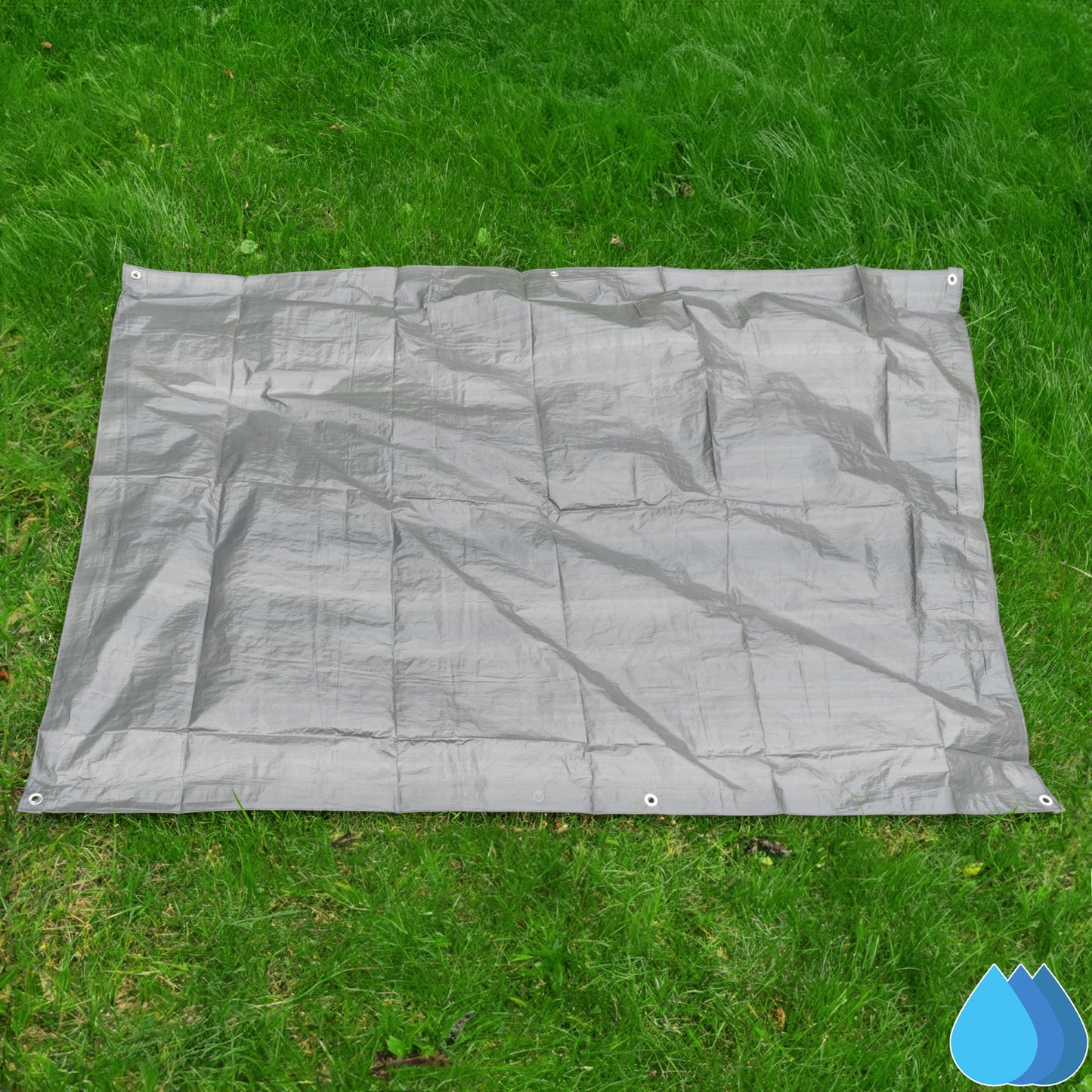 1.5m x 2m Grey Tarpaulins, S-Grade 50 GSM
