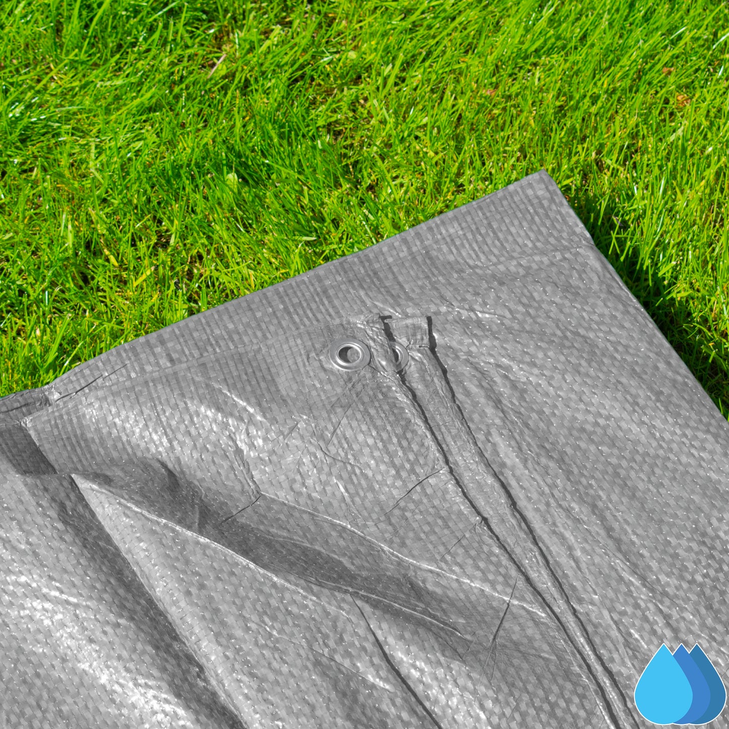 1.5m x 2m Grey Tarpaulins, S-Grade 50 GSM