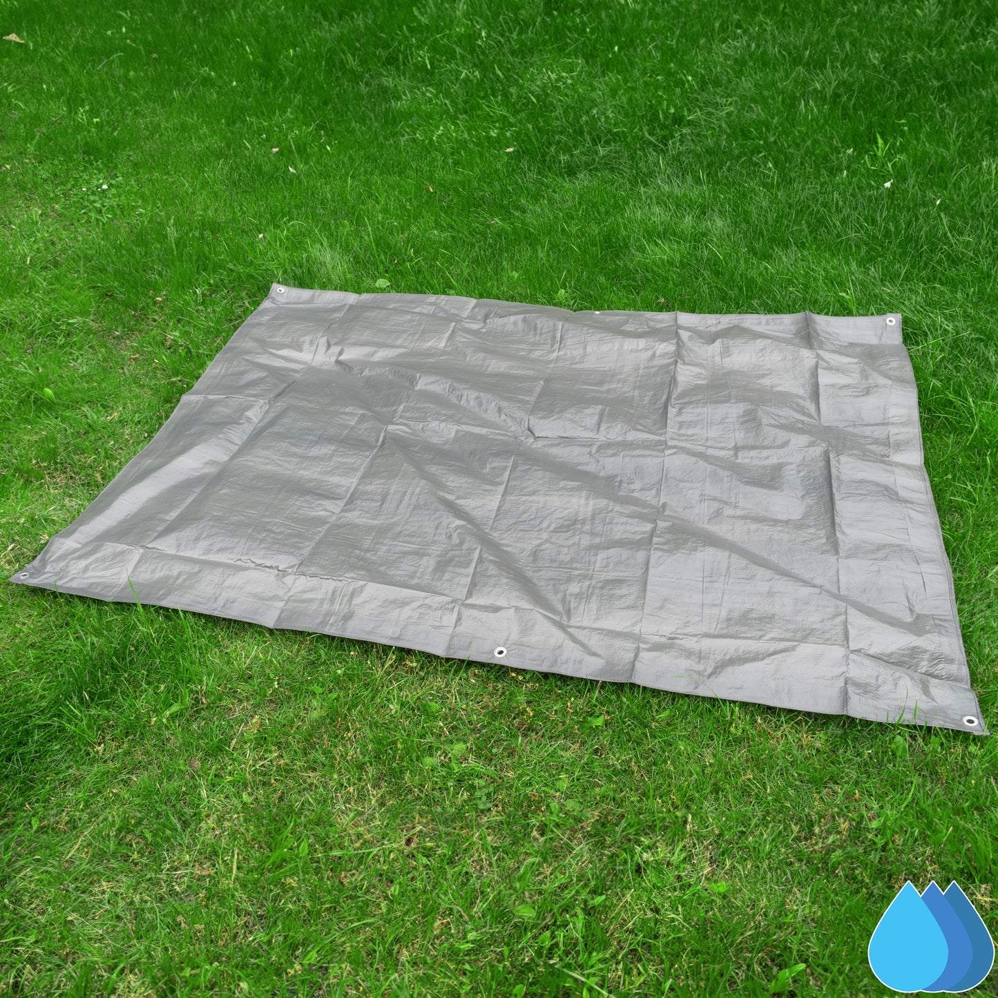 1.5m x 2m Grey Tarpaulins, S-Grade 50 GSM
