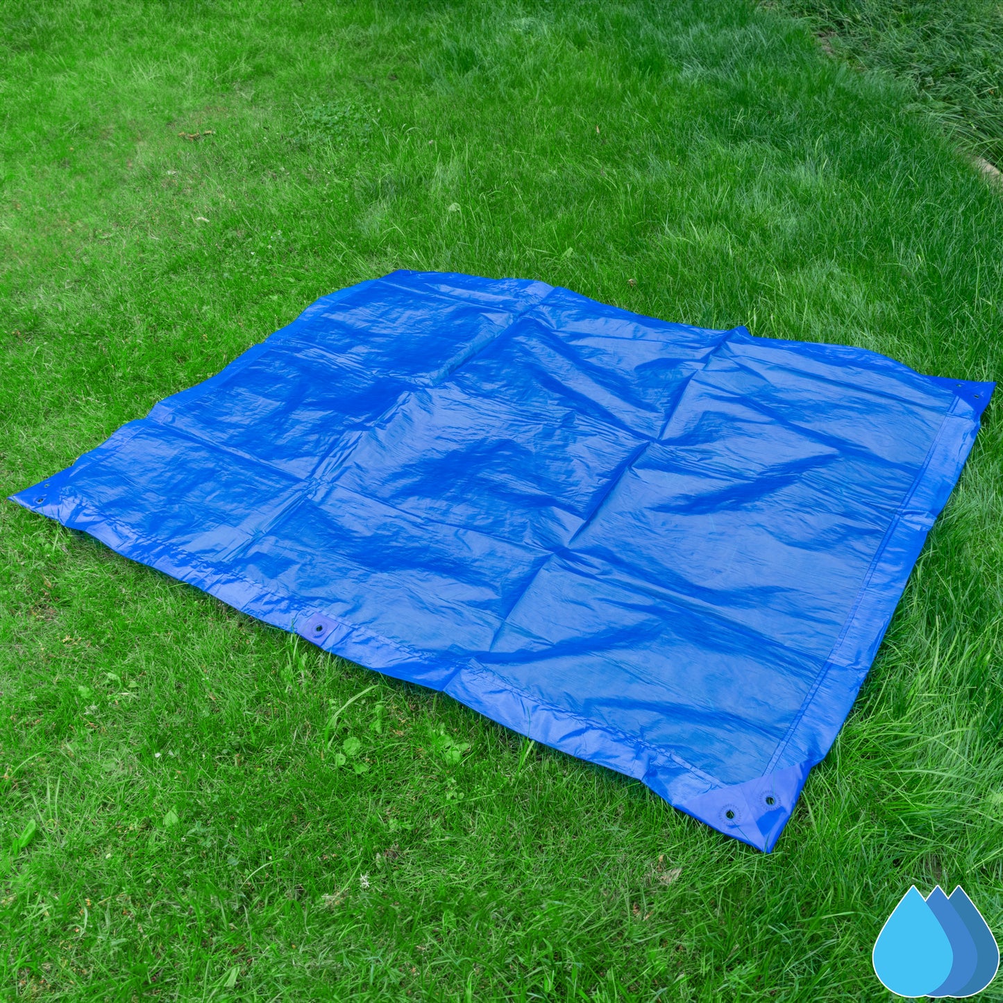 3m x 4m Blue LLDPE Tarpaulins, M-Grade 100 GSM